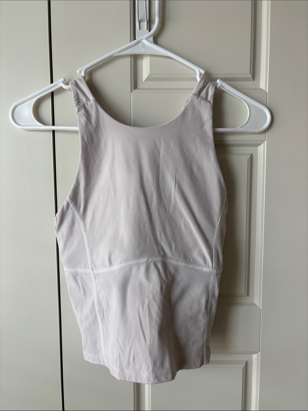 Women's Light Gray Tank Top - Sleek High-Neck Active Style